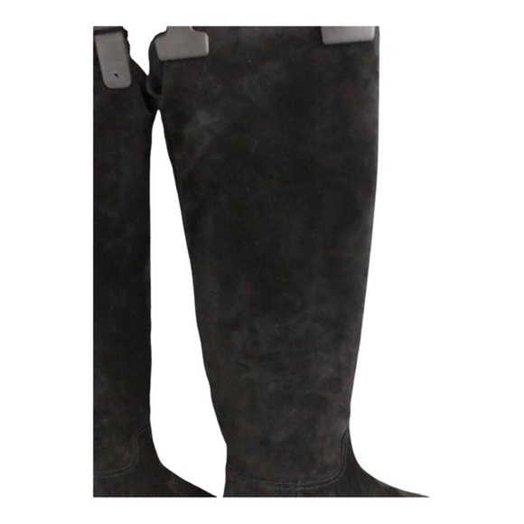 Polo Ralph Lauren black Calf Suede/Calf Leather knee-high flat pointy toe boots - Picture 14 of 16